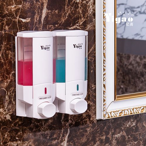 亿高酒店双头皂液器挂壁给皂机皂液盒皂液瓶洗手液器